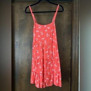 Coral Floral Babydoll Camisole Dress